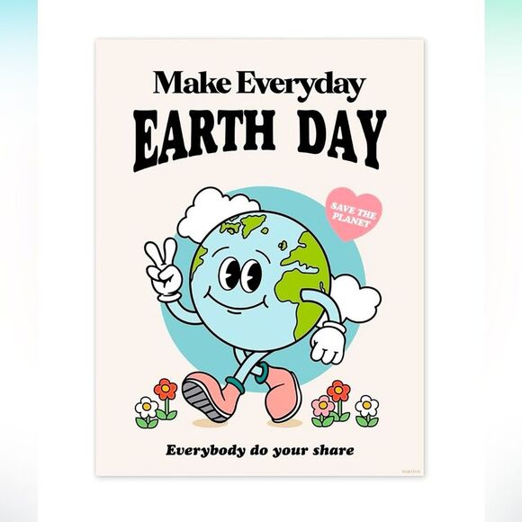 SALE Retro Vintage 50’s Style Earth Day Lined Notebook - Picture 1 of 6